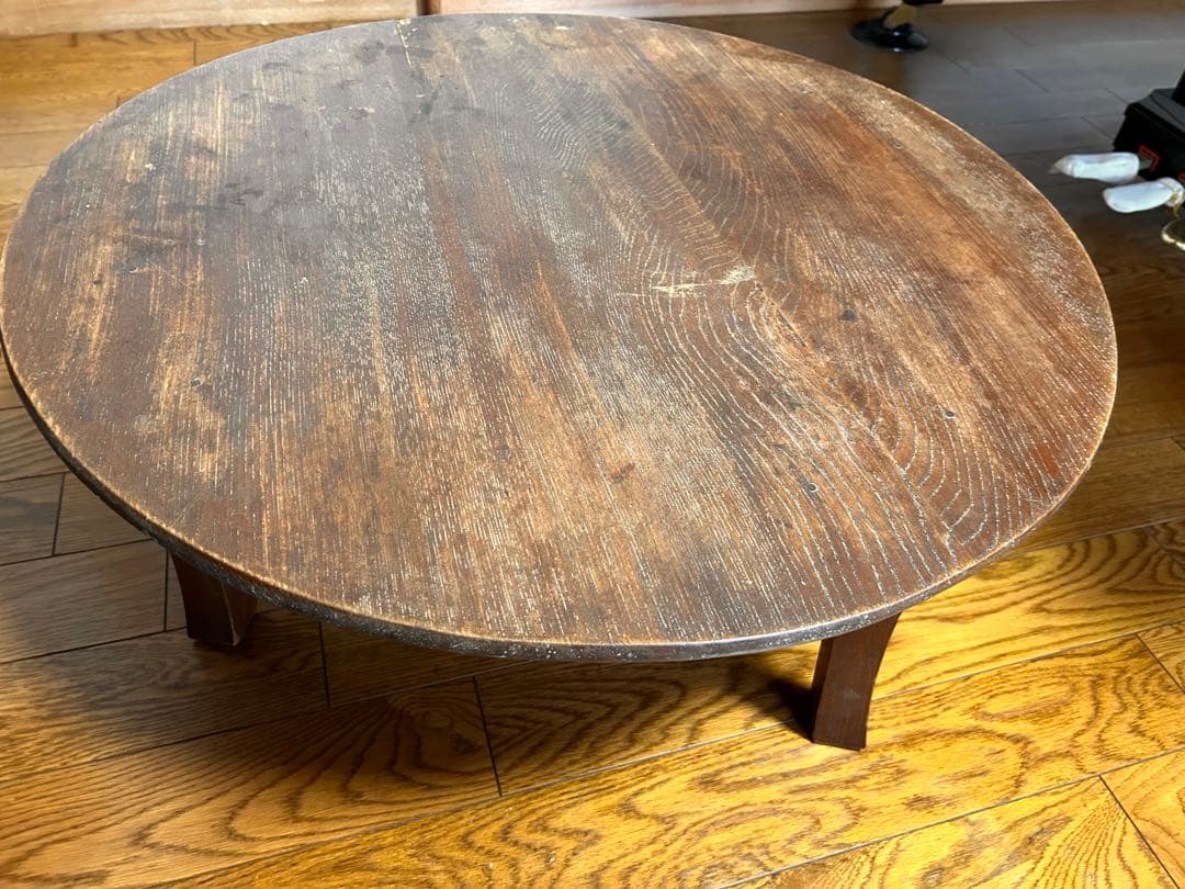 ちゃぶ台➕大丸お盆　 木製　古民家　古道具　レトロ　アンティーク