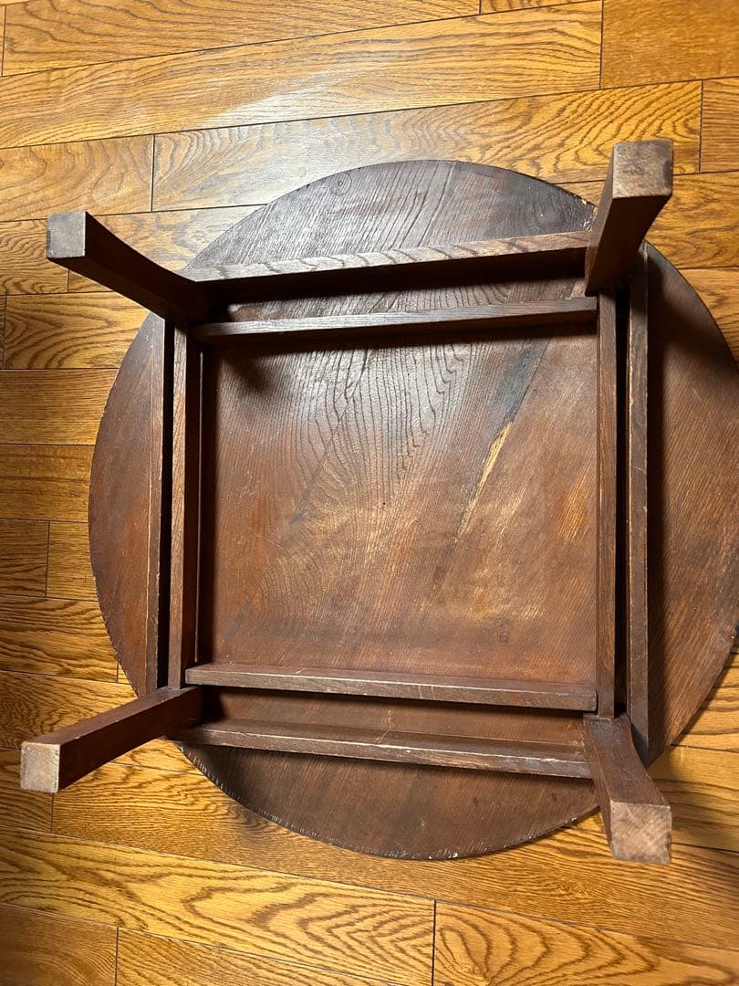 ちゃぶ台➕大丸お盆　 木製　古民家　古道具　レトロ　アンティーク