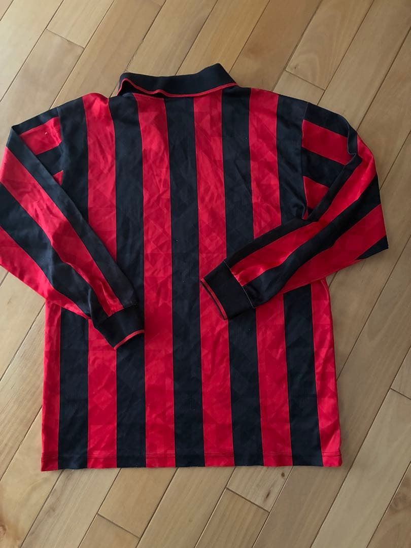 Lotto ACミラン 長袖シャツ Lサイズ 赤黒