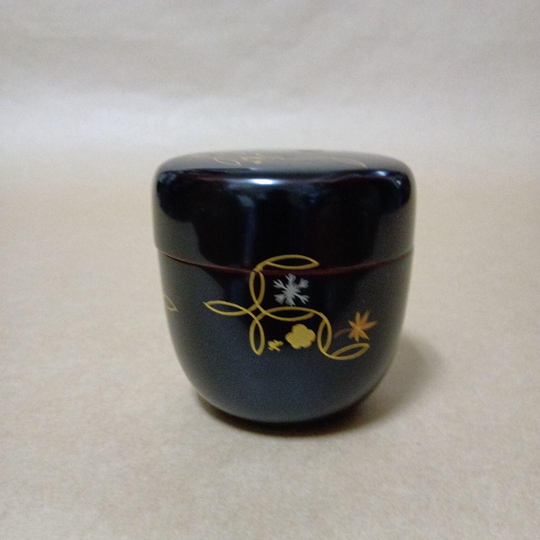 茶道具　大棗四季七宝蒔絵溜塗