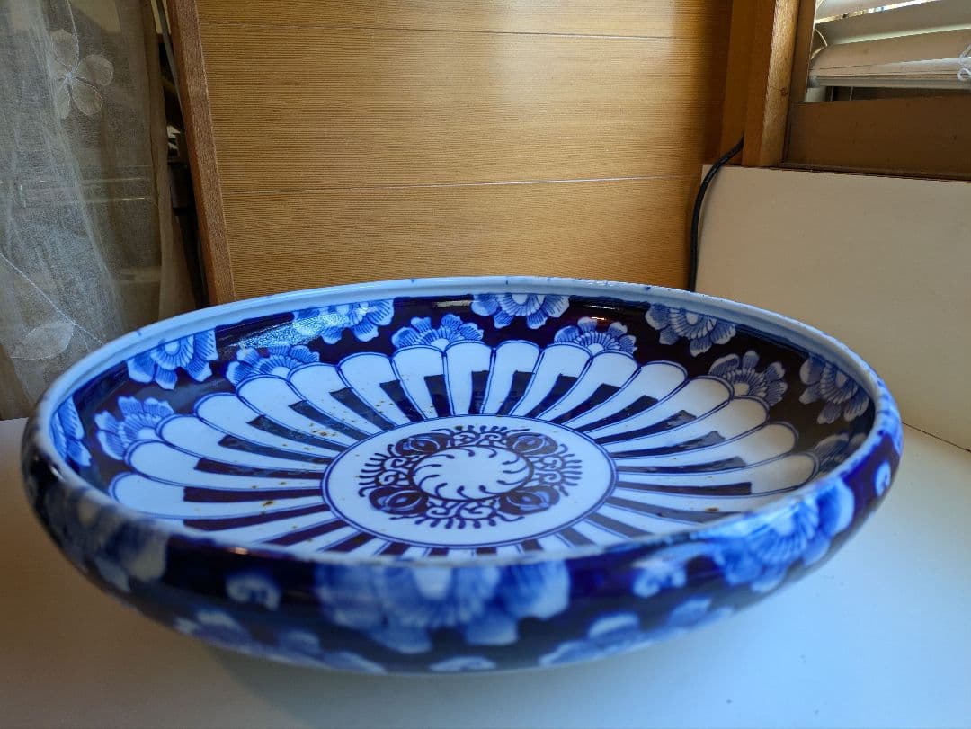 大鉢　骨董　染付　モダン