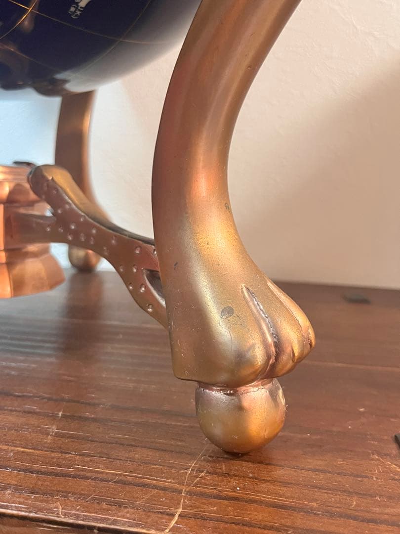 地球儀　天然石　インテリア　猫脚　縁起物　置物