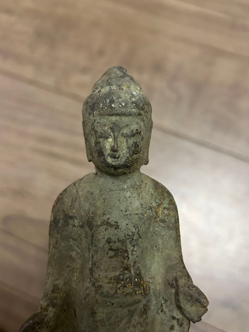 新羅金銅仏如来立像（統一新羅時代） 古銅製