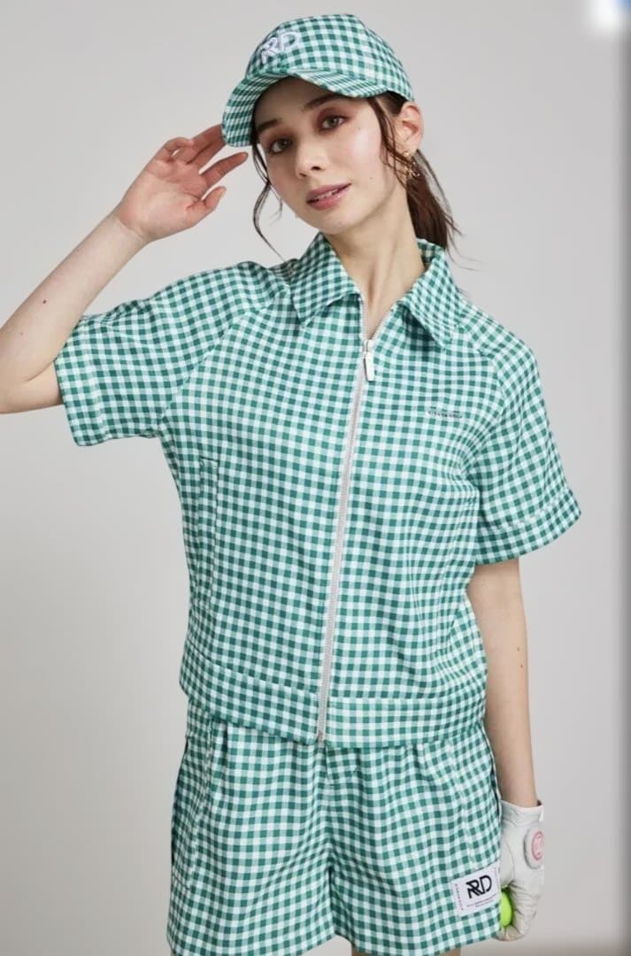 リエンダゴルフ　ギンガムチェック　ブルゾンMサイズ新品