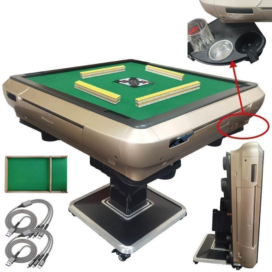 中古 人気物麻雀セット 全自動 折りたたみ 牌28mm ブラック　動作確認済み