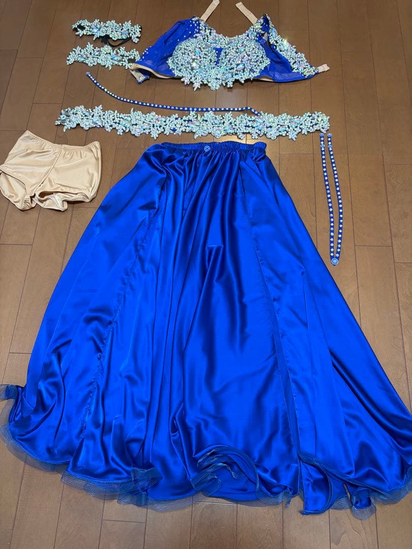 ベリーダンス 衣装 Sufel Boutique 青 メッシュ フュージョン