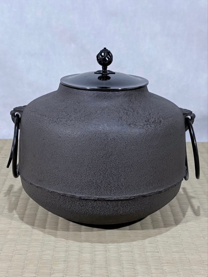 釜師　菊地政光造　阿弥陀堂釜　美品　共箱　茶道具　送料込