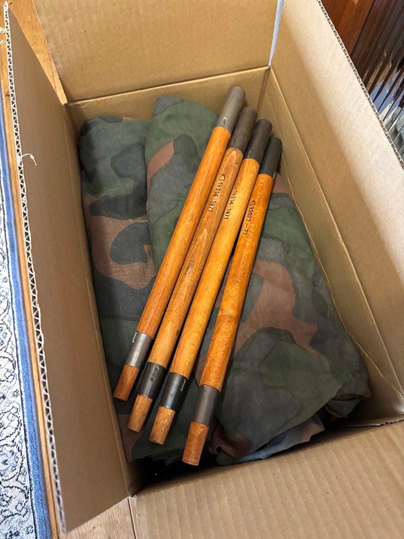 BLACK FRIDAY【軍幕屋】超希少★ノルウェー軍カモ★2枚★ポール4本付