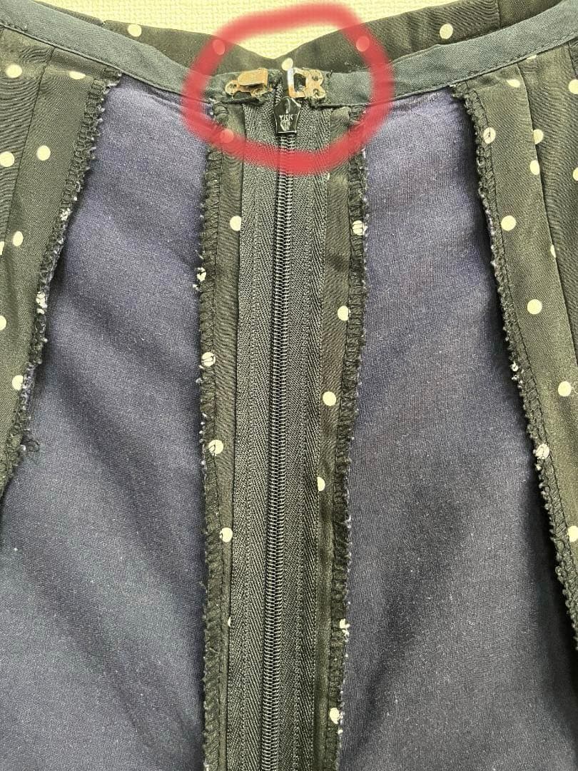 フラメンコ衣装 ツーピース ブラック×ホワイト水玉 レッドフリル