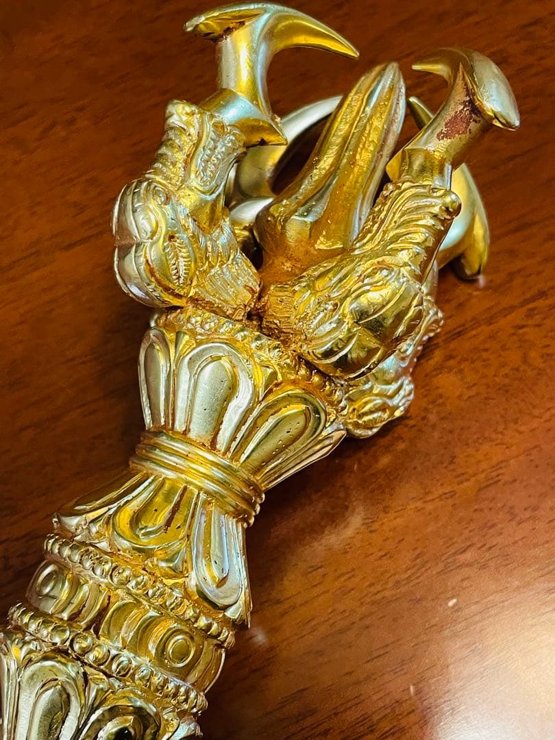 新品 未使用 法具 24金張 五鈷杵 ヴァジュラ 希少特大 サイズ約23㎝　29