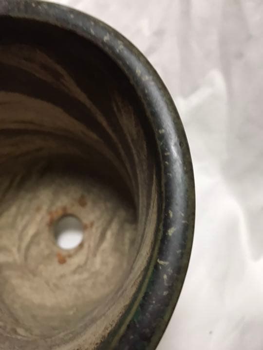 盆栽鉢　時代超希少練り込み模様常滑名工正山お洒落な盆栽鉢植木鉢超モダン観葉植物