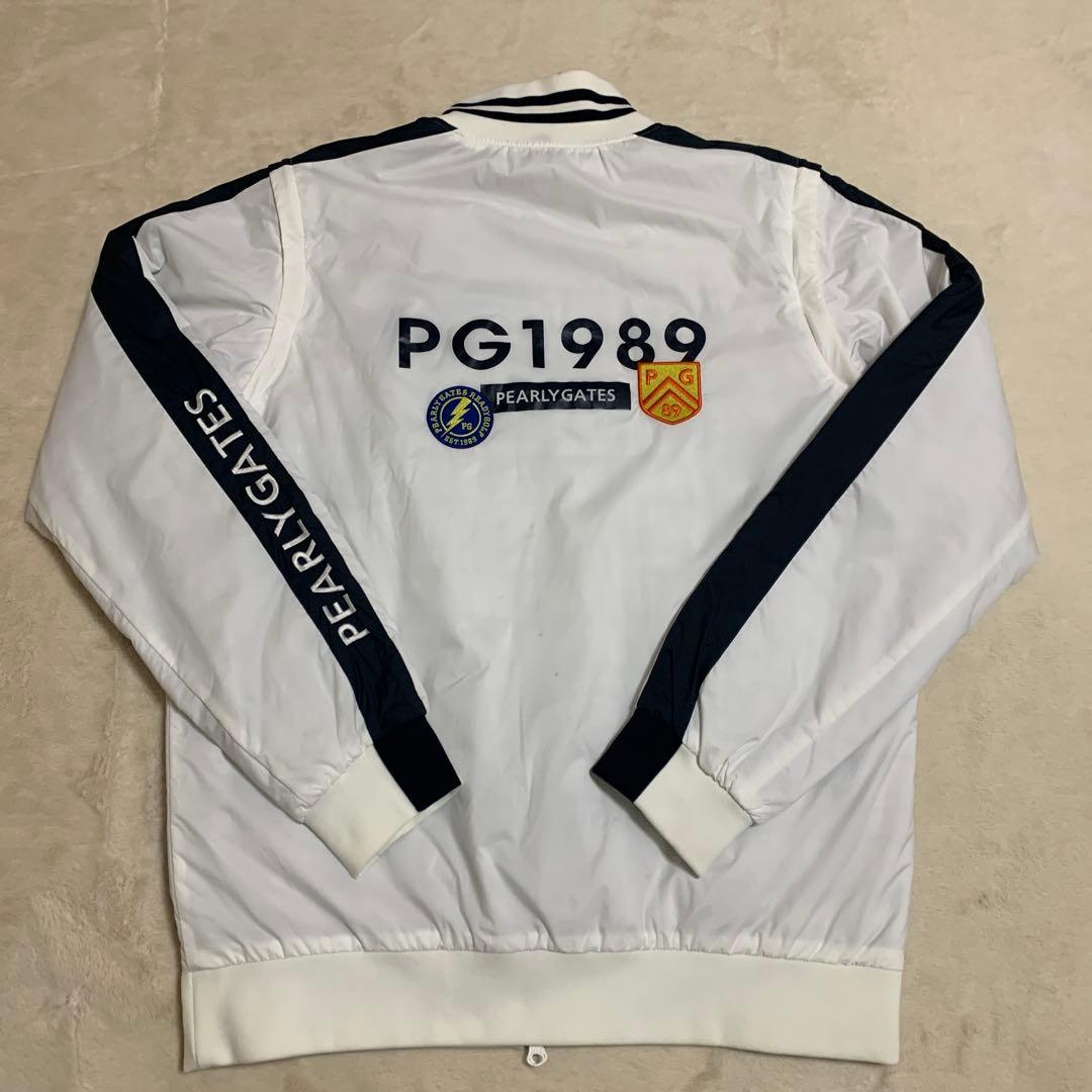 PEARLY GATES リバーシブル中綿ジャケット／ベスト、白／青、サイズ６