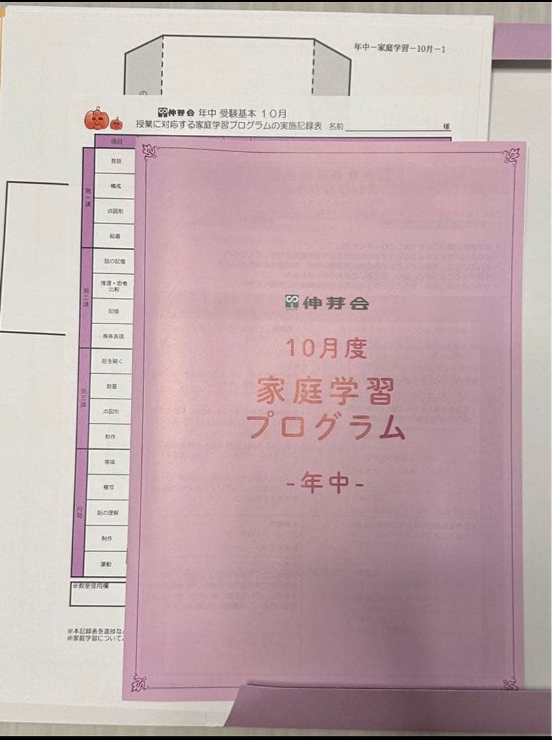 伸芽会　家庭学習プログラム（年中）