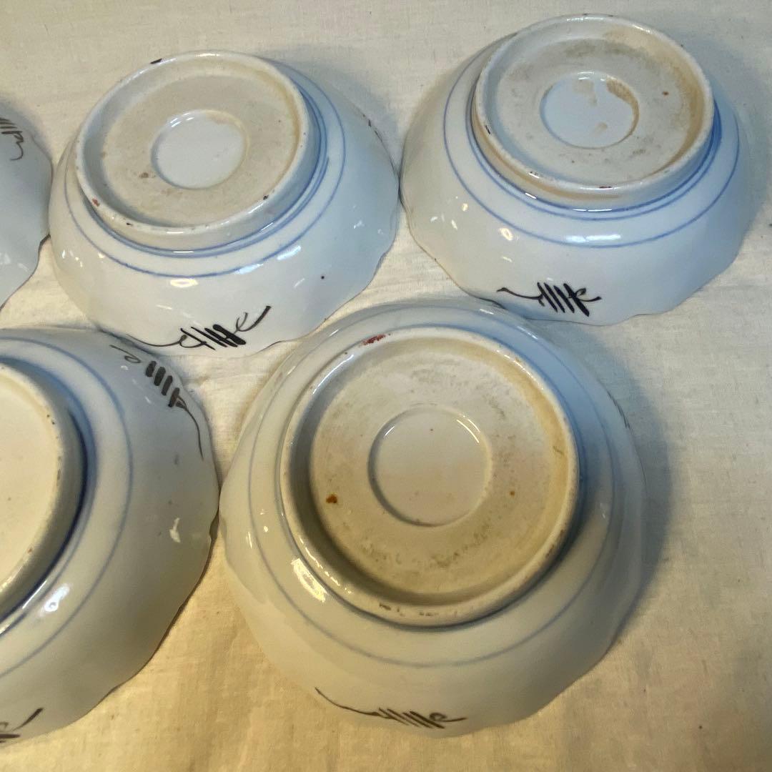 伊万里　古伊万里　大聖寺伊万里　なます皿　色絵　金襴手　5客