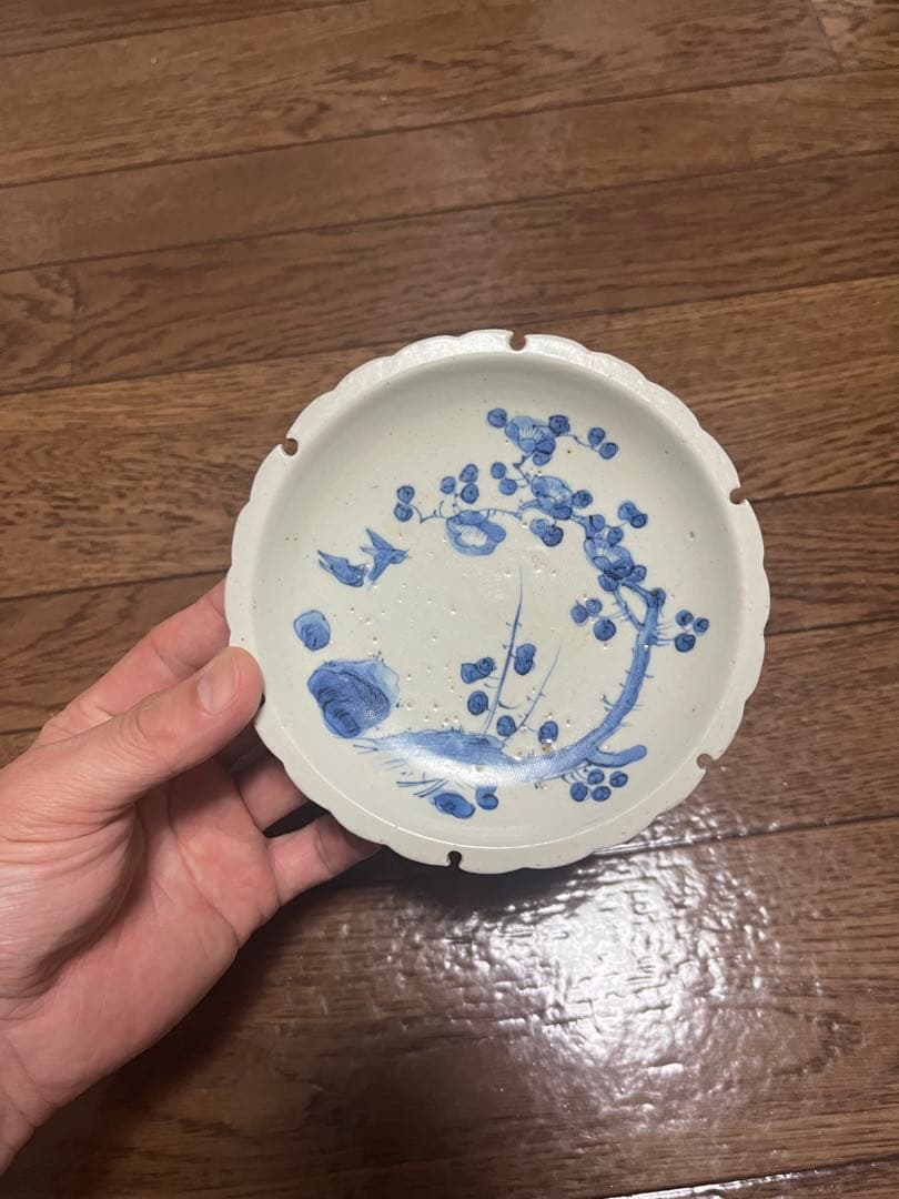 まとめて三脚無傷完品　古平戸　花鳥　民藝　民芸　藍九谷　初期伊万里　古染付