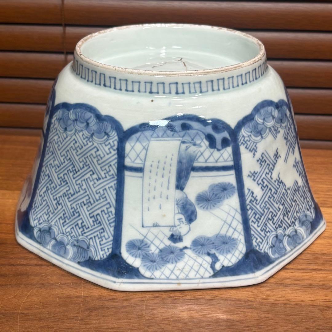 江戸時代　古伊万里　染付八面鉢