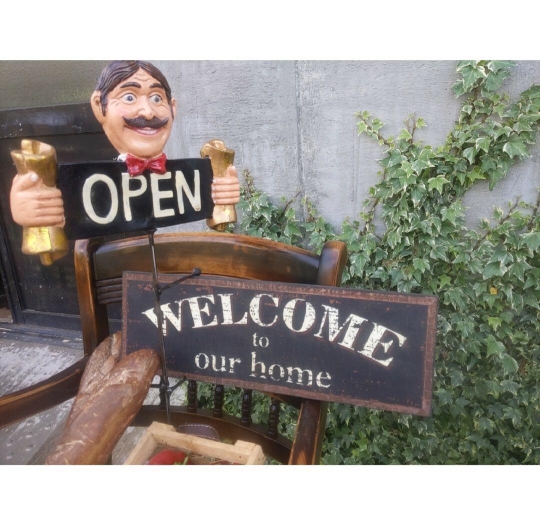 おしゃれなパン屋さん オープン&クローズ看板 ベーカリーカフェ 置き看板