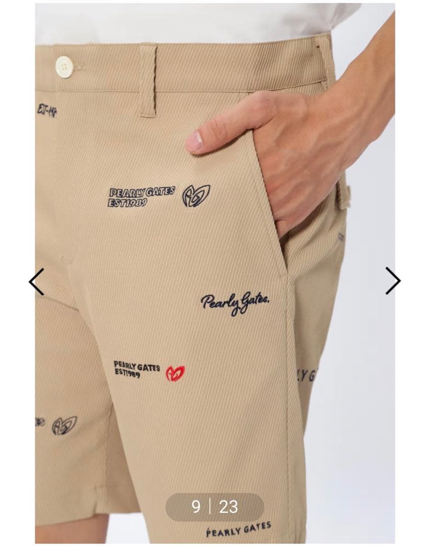 人気完売品パーリーゲイツパロディロゴ柄のカルゼジャガードショートパンツサイズ7