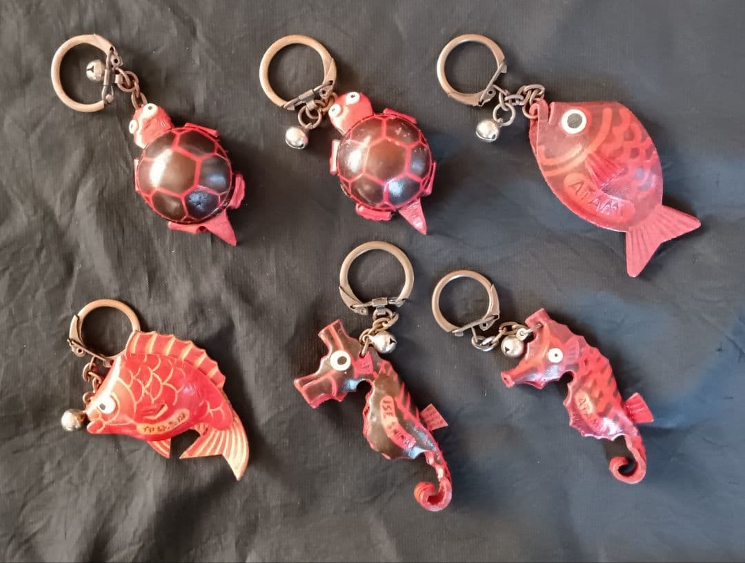 キーホルダー　本革製 魚介類など