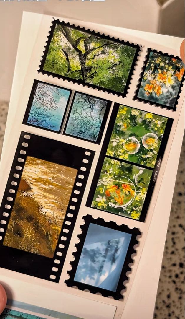 【9452】海外マステ　3/5/巻　PETマスキングテープ　自然景色　背景装飾系