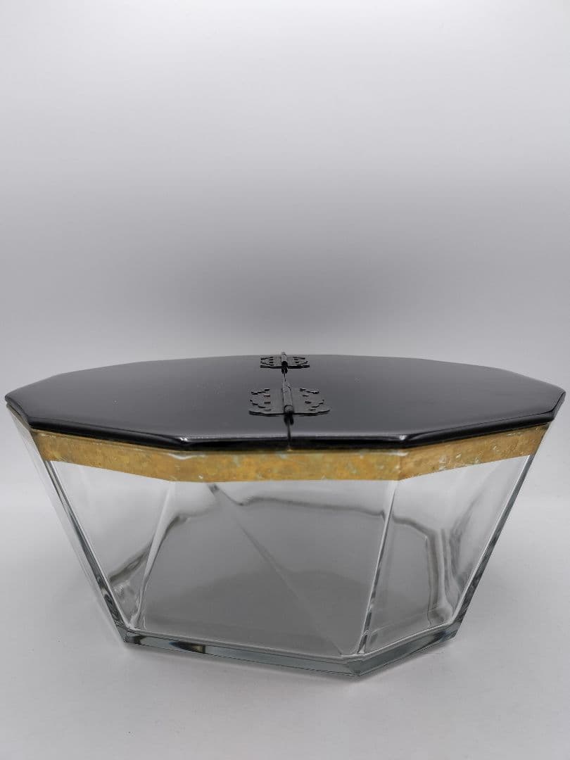 c152 平水指 義山 ガラス12角 十二角　茶道具 古物