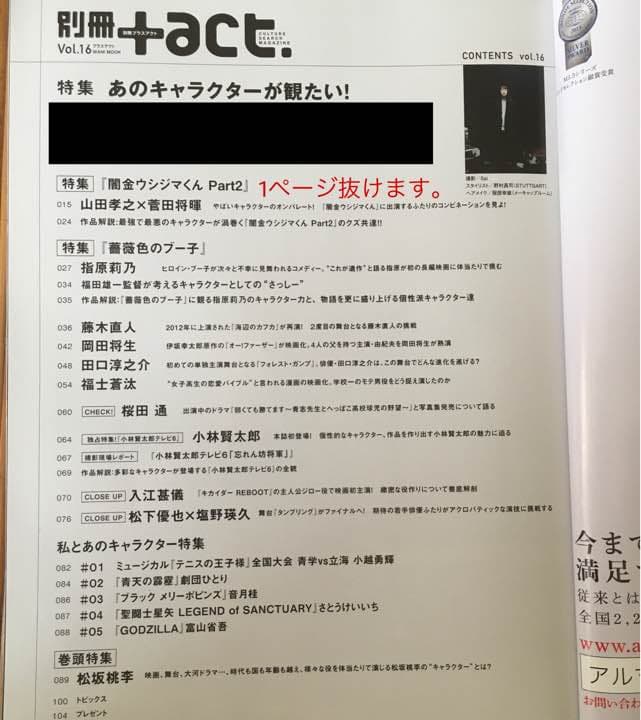 別冊 ＋ａｃｔ. vol.16 切り抜き
