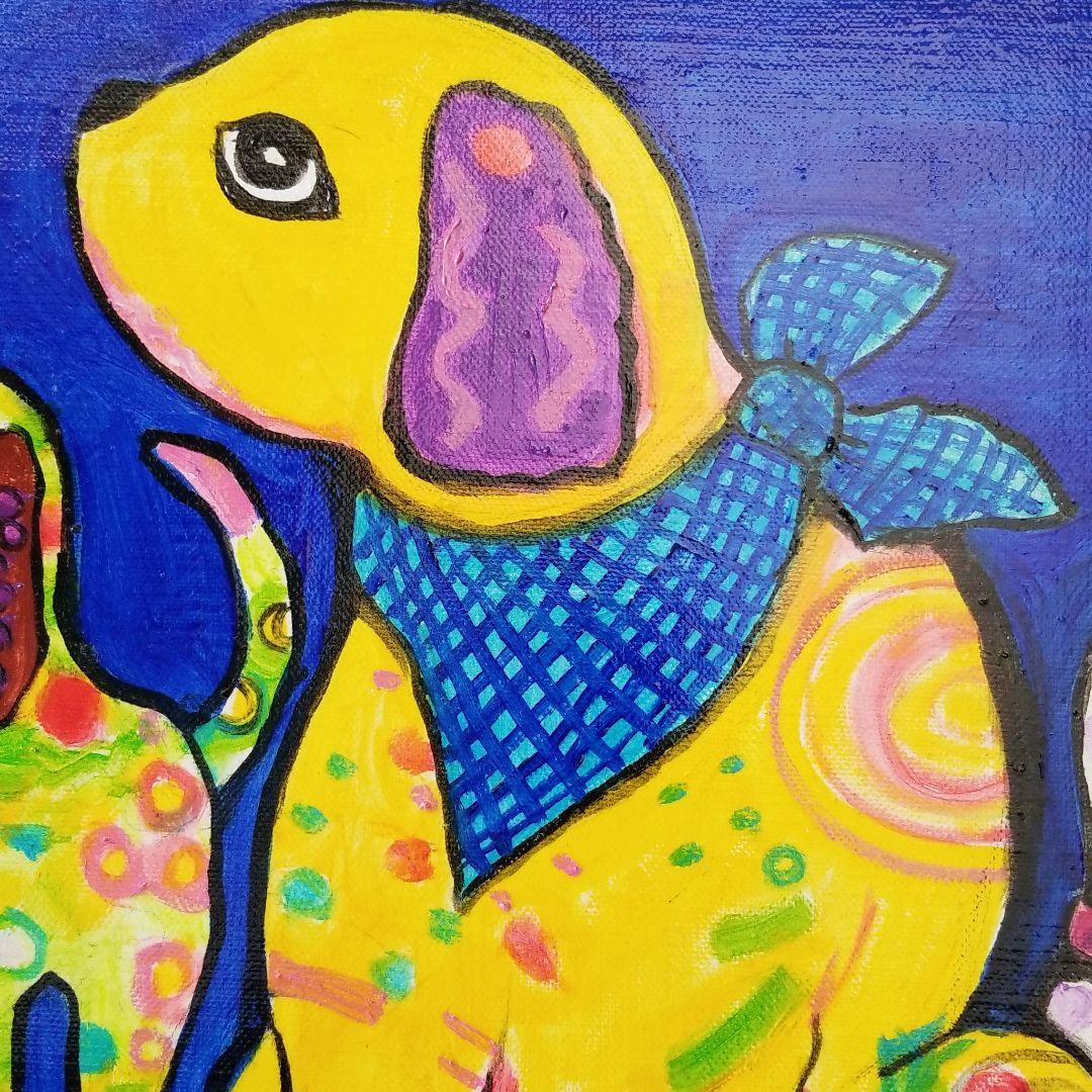 油絵　ゆ(o^^o)★確認　ベストフレンド犬