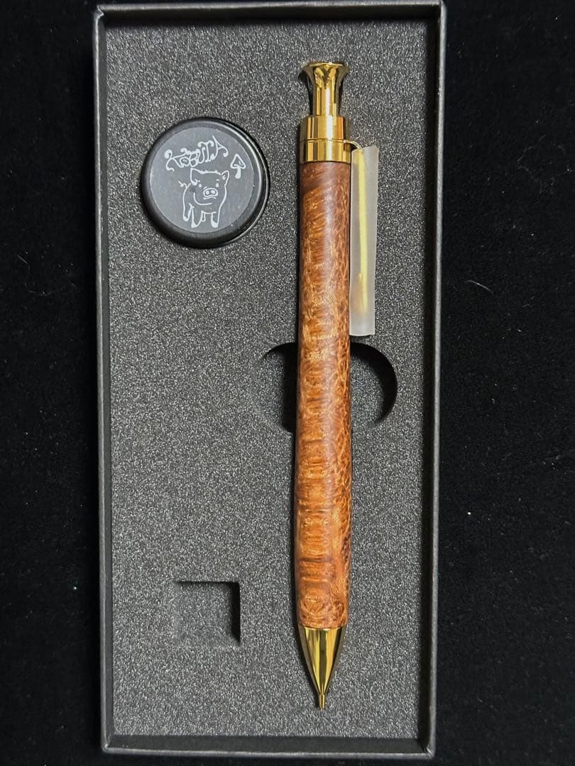 こぶた工房 シャープペンシル マイクロバール極上杢 ゴールド金具0.5mm