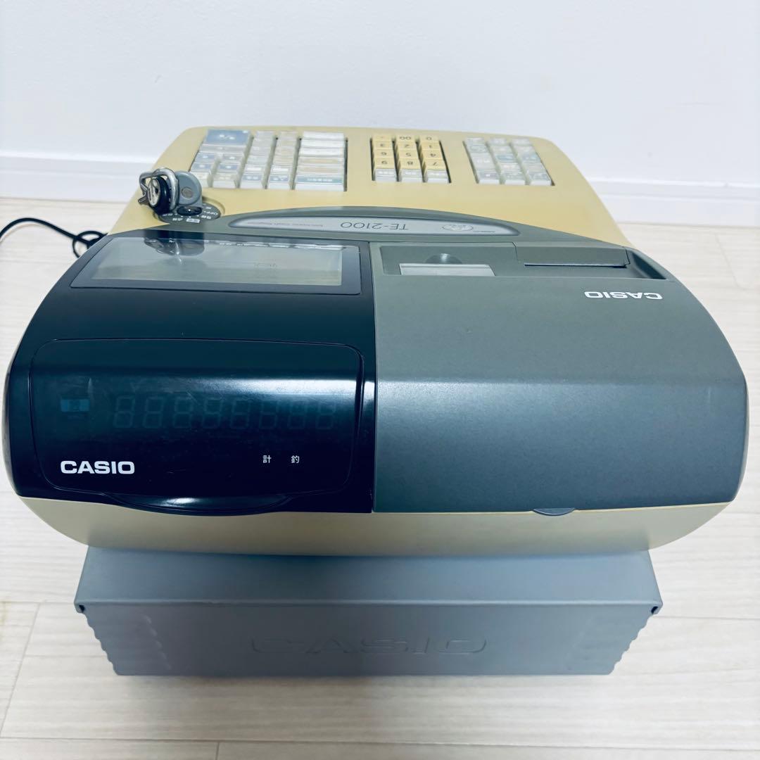 CASIO TE-2100 電子レジスター 鍵付き 取扱説明書あり 現状品