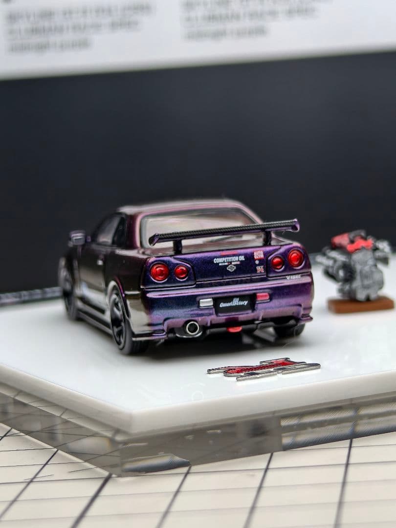 1/64 GT-R R34 & R35 佛山展会限定マグネットエンジン付 可脱着