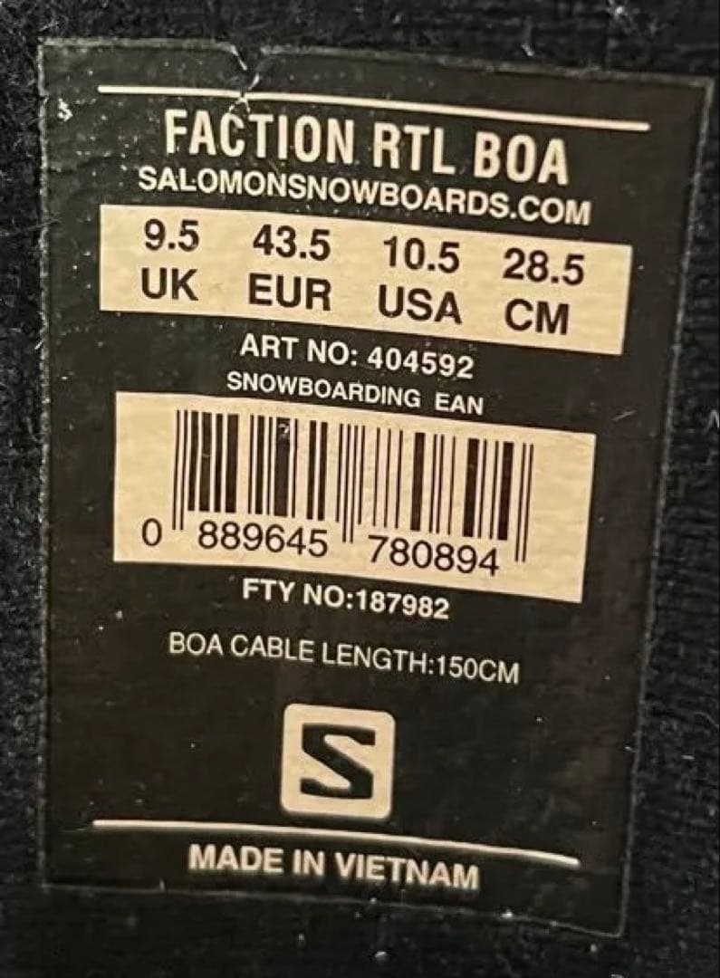 【即日発送】SALOMON FACTION RTL BOA 28.5cm