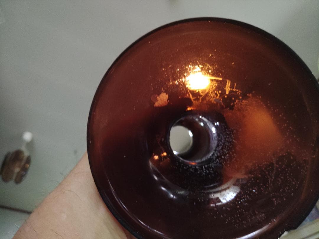 被せガラス電気スタンド　サンドブラスト素材　ガラスエッチング素材　ブラウン色