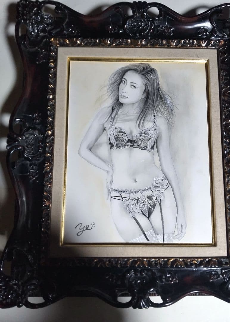 裸婦、美人画、絵画6FしなりW山本英二、肉筆、真作、高級額縁、高塚省吾、森本草介