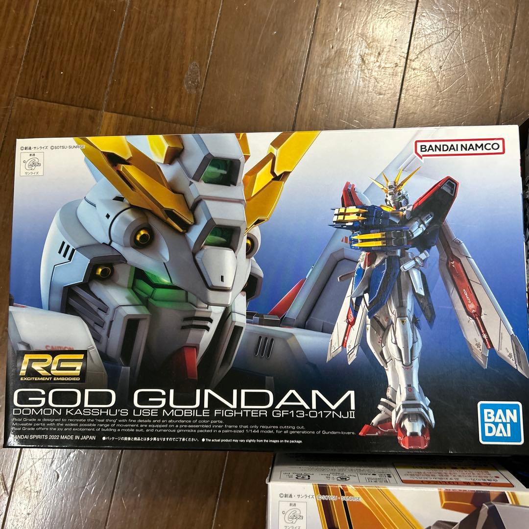 RG ガンプラ 3点セット ゴッドガンダム、拡張セット、シャイニングガンダム