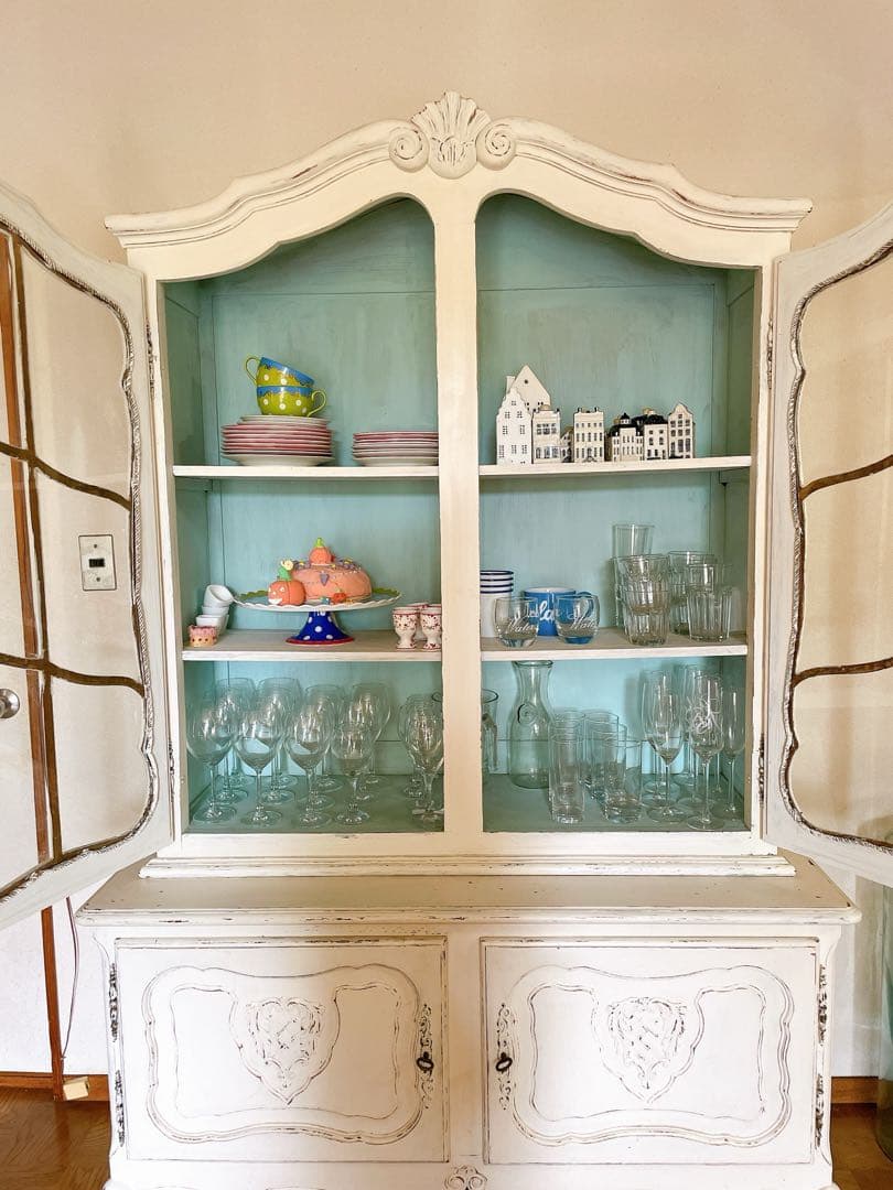 フランス アンティーク キッチンキャビネット カップボード 食器棚 ブロカント