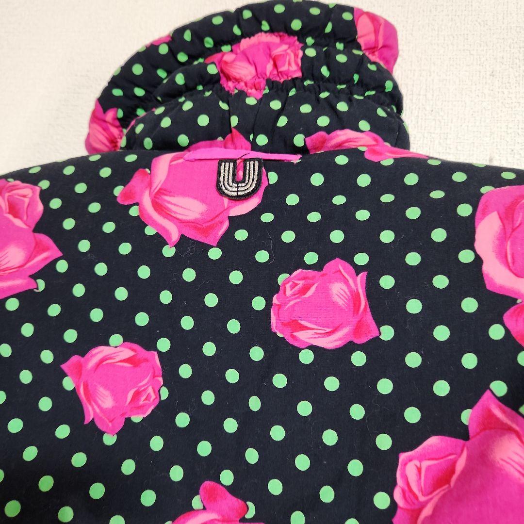 希少/イタリア製 ウンガロ スキーウェアジャンプスーツ 薔薇 ドット 38