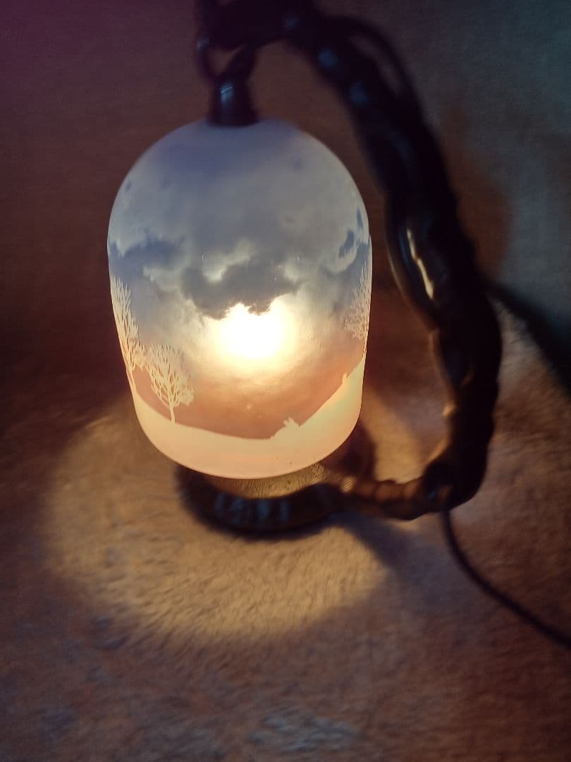 うさぎデザインランプ　高城美和子作品　被せガラス