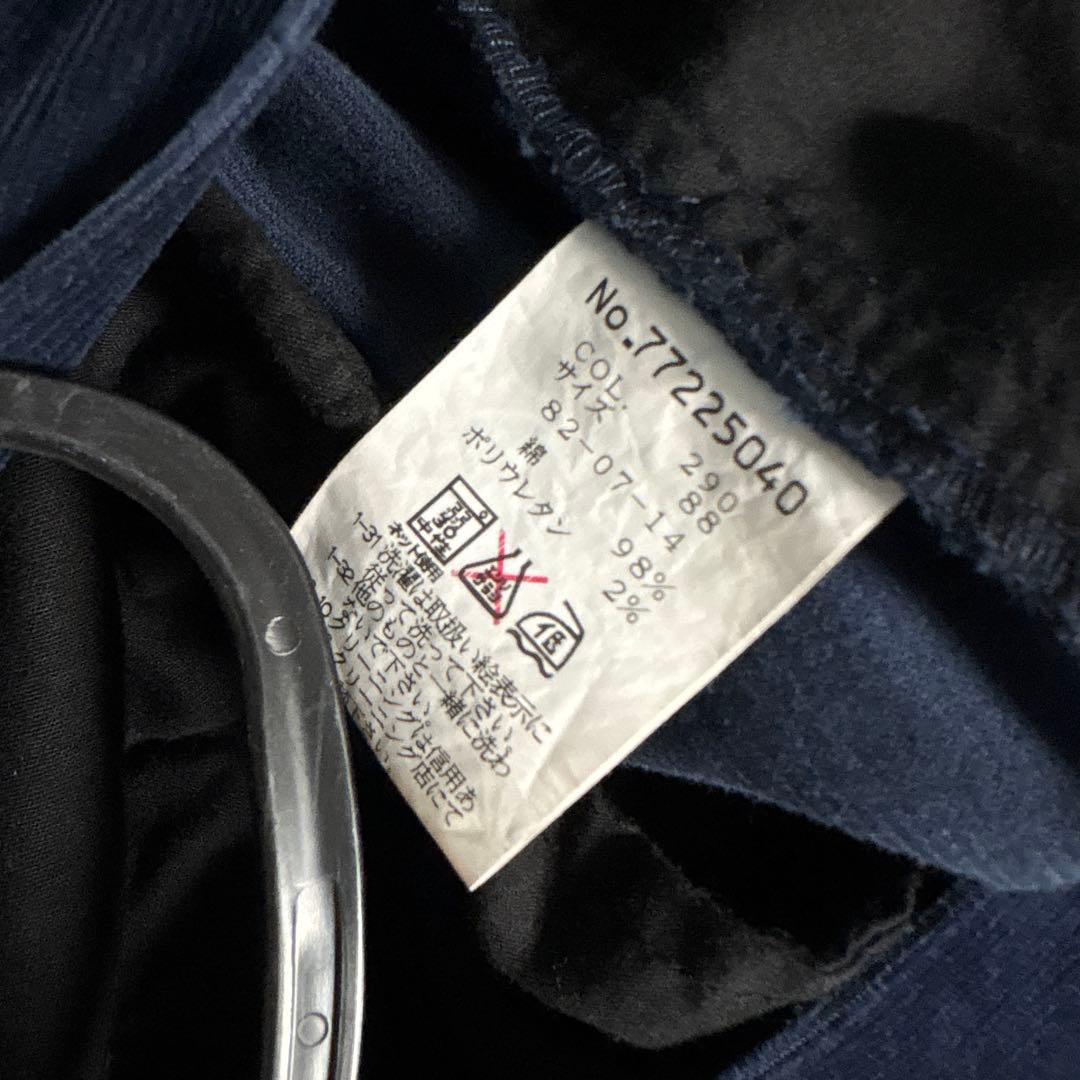 SINA COVA ネイビー コーデュロイパンツ 刺繍デザイン