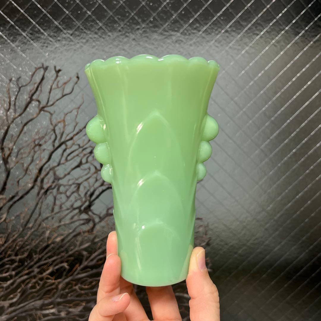 骨董　プレスガラス　人気　ファイアーキング　ジェダイ　フラワーベース