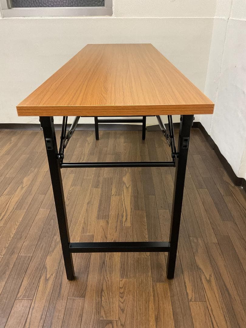 【中古】会議テーブル折りたたみ 棚付き W150×D45×H70cm 長机 M③