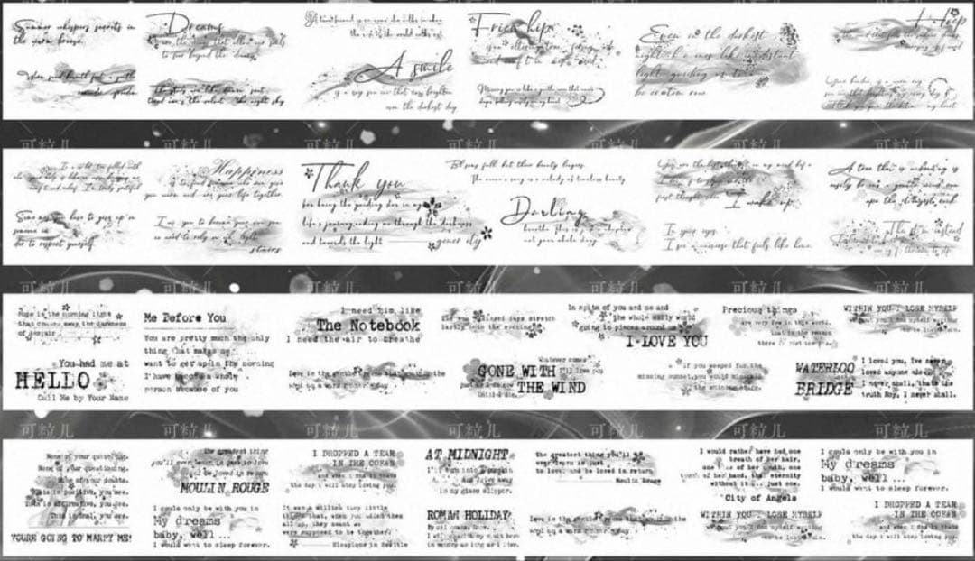 海外 装飾 英字マステ 9巻 まとめ売り