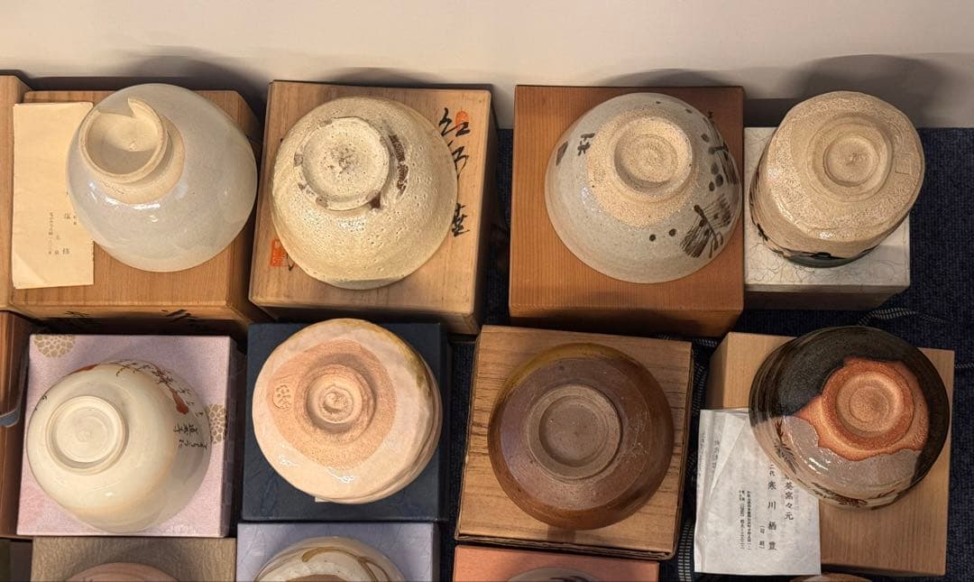 茶碗 抹茶碗 まとめて 44点 箱付 茶道具 陶器 京焼 金彩 色絵 信楽 萩