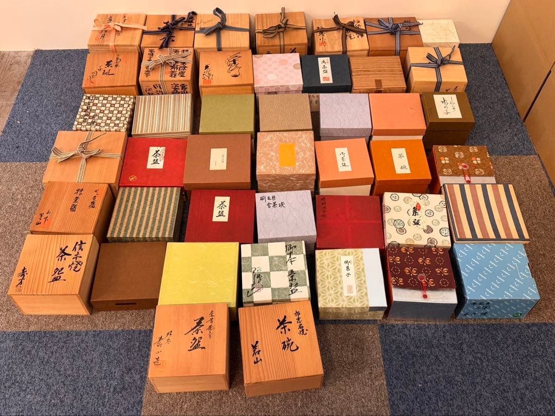 茶碗 抹茶碗 まとめて 44点 箱付 茶道具 陶器 京焼 金彩 色絵 信楽 萩