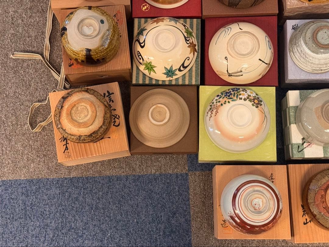 茶碗 抹茶碗 まとめて 44点 箱付 茶道具 陶器 京焼 金彩 色絵 信楽 萩