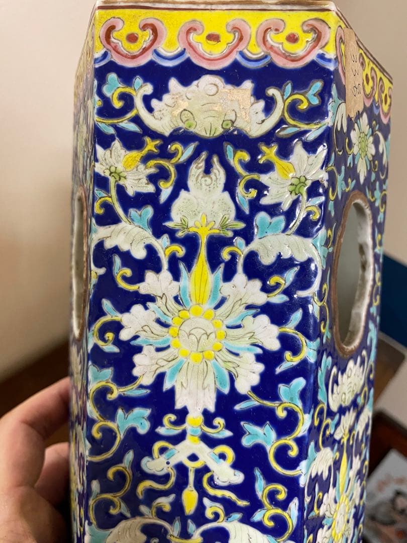 中国美術 帽筒 清時代 嘉慶年製 唐物