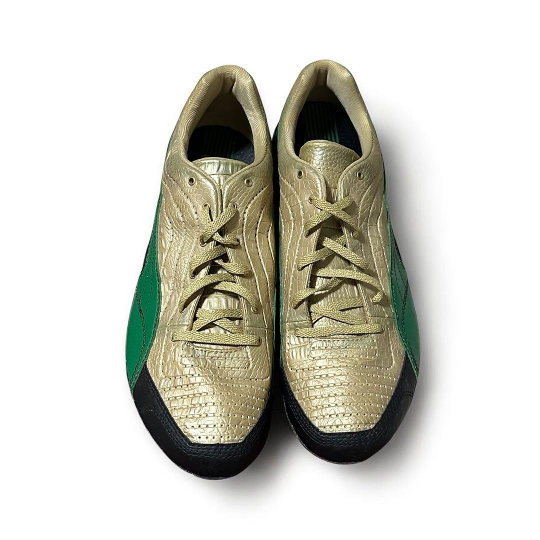 プーマ陸上競技用スパイクシューズ ゴールド/グリーン29㎝