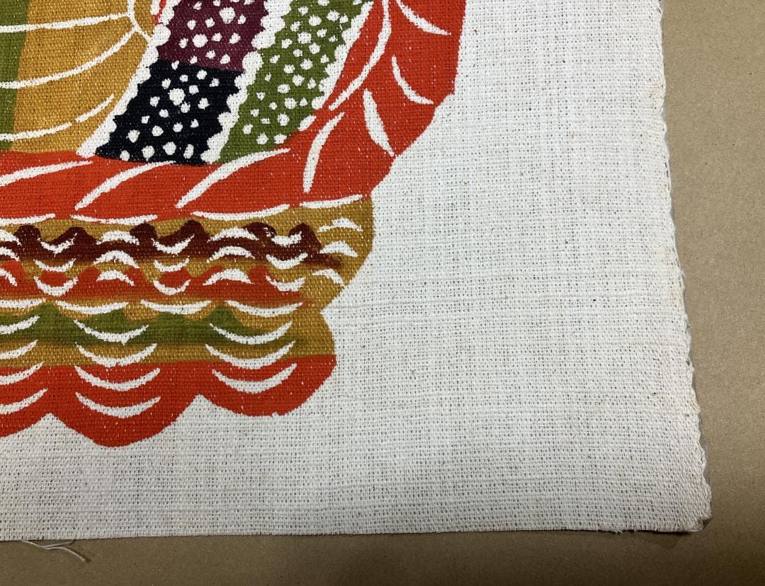 柚木沙弥郎 染絵(大)　野菜かご