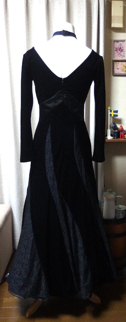 【社交ダンス】チャコット　 Dance　黒ベロア　スタンダードドレス