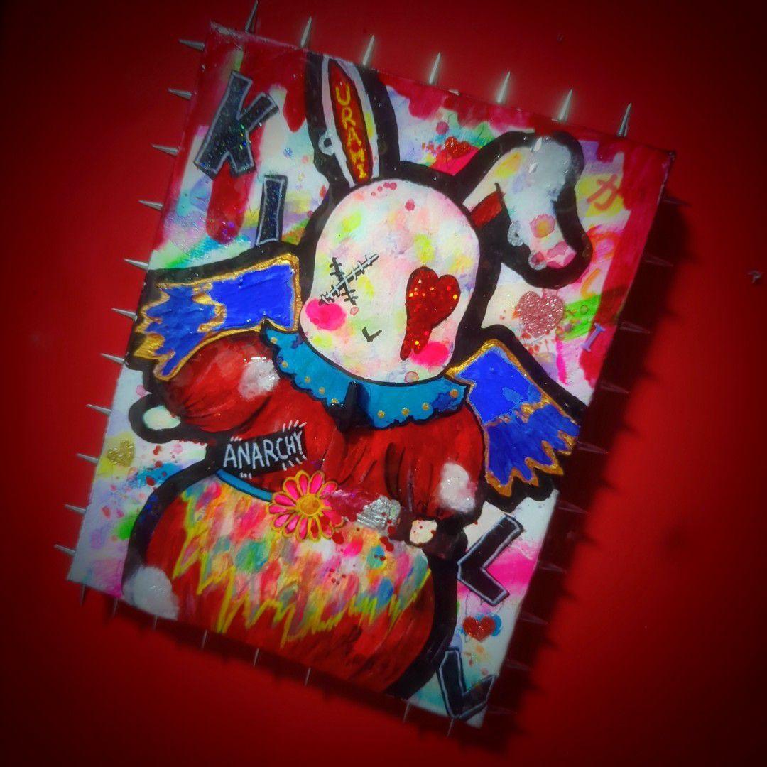 【一点物イラストアート】Killer Bunny【F0号】現代アート