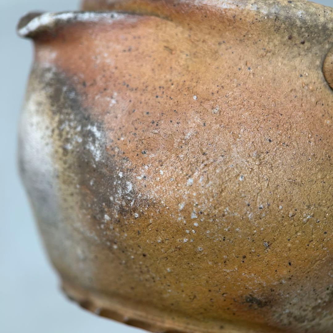 D佐藤苔助 備前焼宝瓶 霊芝手捻り人気作者 急須 共箱 共布 茶注 煎茶 茶道具